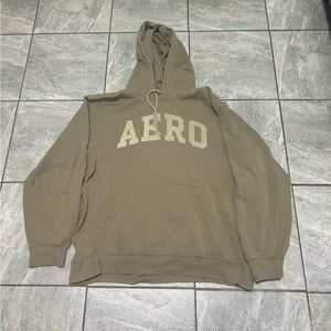 Y2K Aeropostale AERO Hoodie XL Tan Pullover Distressed
